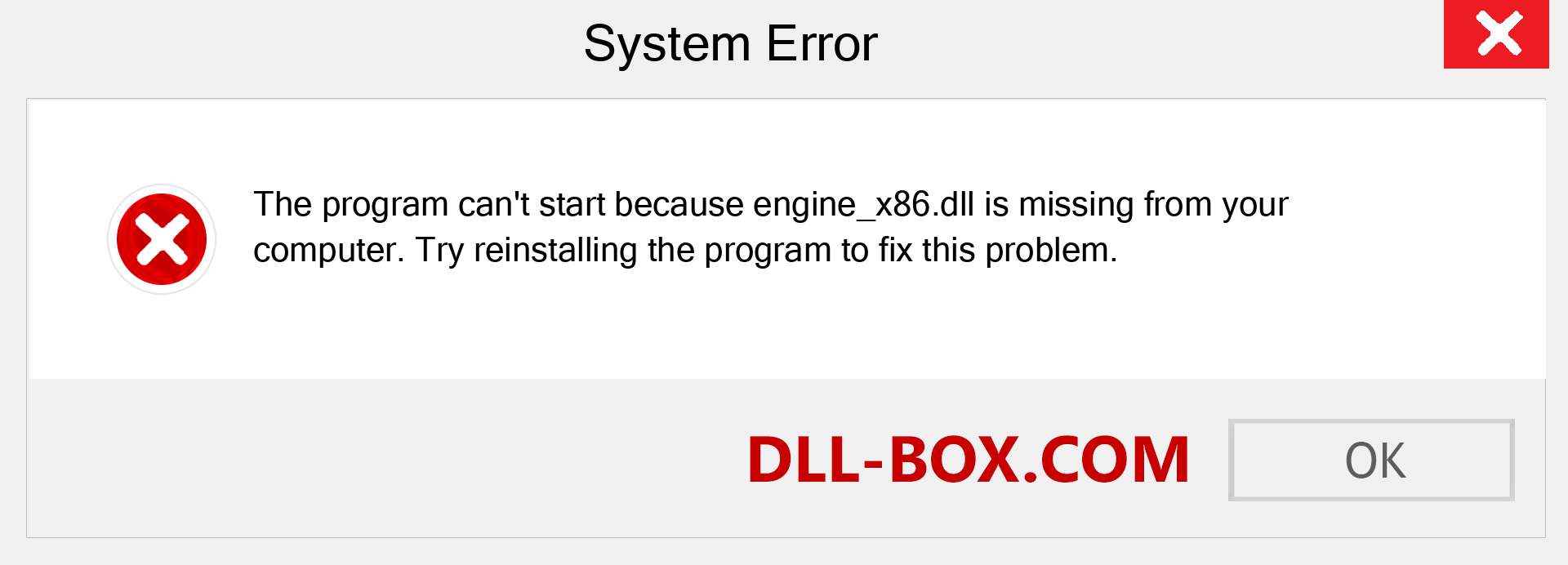  engine_x86.dll file is missing?. Download for Windows 7, 8, 10 - Fix  engine_x86 dll Missing Error on Windows, photos, images